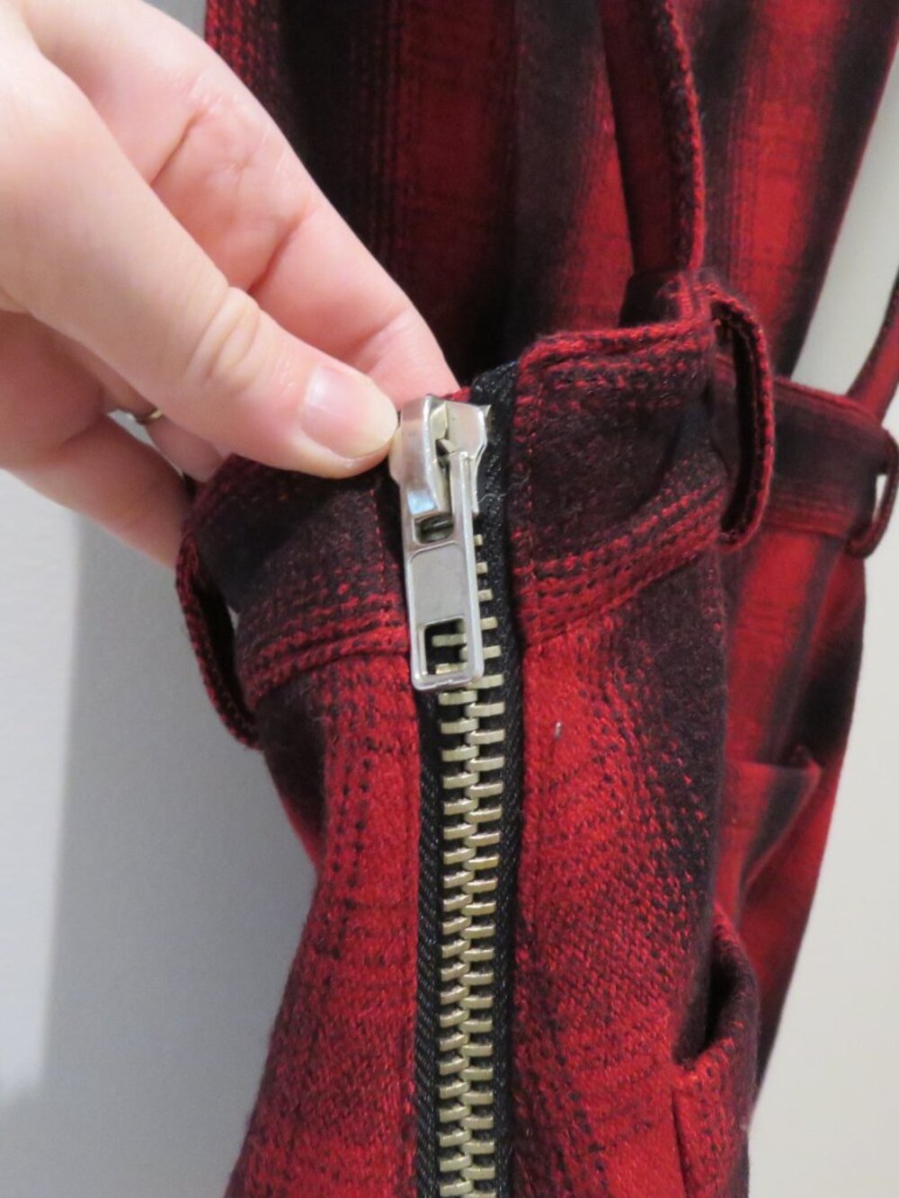UNIF Brixton Red Plaid Wool Blend Jumper Pinafore Dress XS Punk Alt Grunge Mod - Picture 12 of 14